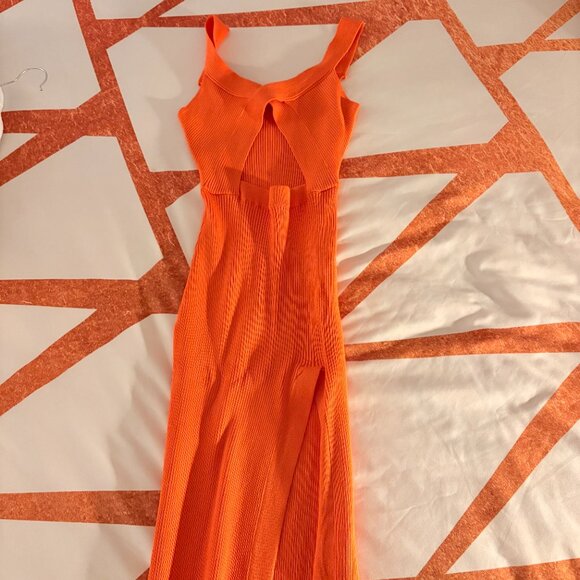 Orange BodyCon Cutout Dress, size small - Picture 2 of 2